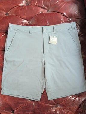 Eddie Bauer Men's Light Gray Stretch Flat Front Shorts